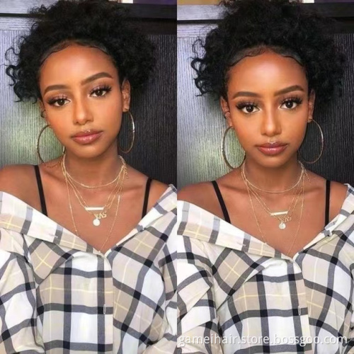 Pixie Cut Short Curly Human Hair Wigs Cheap Human Hair Wig 13X1 Transparent Lace Wig For Women Human Hair Pre Plucked